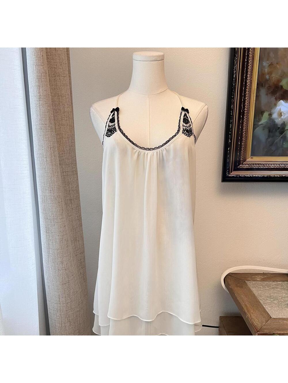 Ivory Lace Trim Slip Dress